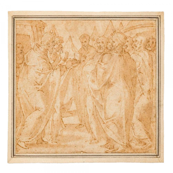 Tadeo Zuccaro (Urbino, 1529 -1566) Dibujo sobre papel, Escuela Renacentista Italiana s. XVI.