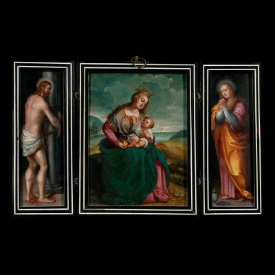 TRÍPTICO DE LA &quot;VIRGEN DE LA PERA&quot; - Fray Juan Sánchez Cotán (Orgaz, Toledo, 1560-Granada, 1627) - Escuela Manierista Granadina de finales del siglo XVI
