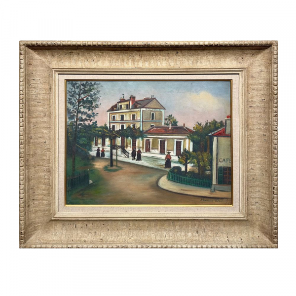 MAURICE UTRILLO (Par&iacute;s, 1883 &ndash; Dax, 1955) "La Gare de Belleville-sur-Sa&ocirc;ne (Rh&ocirc;ne)" (h.1920&ndash;1922).   &Oacute;leo sobre lienzo.