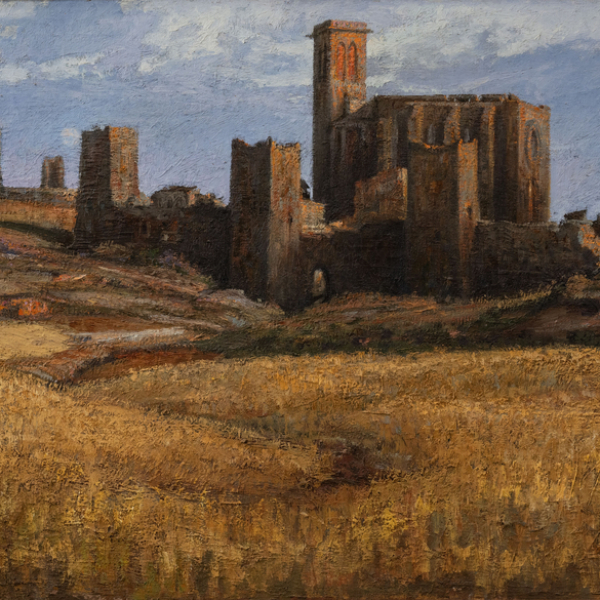 "Vista de Artajona".  JESÚS LASTERRA (Madrid, 1931-Pamplona, 1994).   Técnica: Óleo/Lienzo