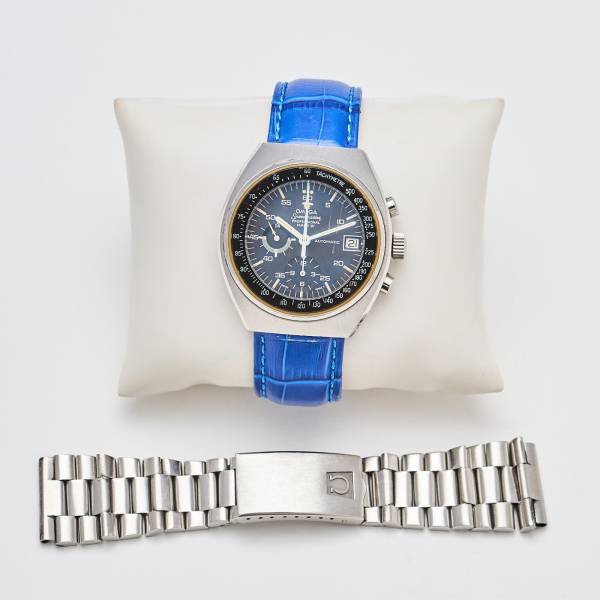 OMEGA «Speedmaster Profesional Mark IV» Reloj cronógrafo de pulsera para caballero, c. 1977.