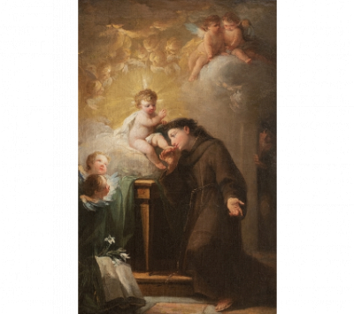 MARIANO SALVADOR MAELLA (Valencia, 1739-Madrid, 1819)  Aparici&oacute;n del Ni&ntilde;o Jes&uacute;s a San Antonio de Padua  h. 1787 