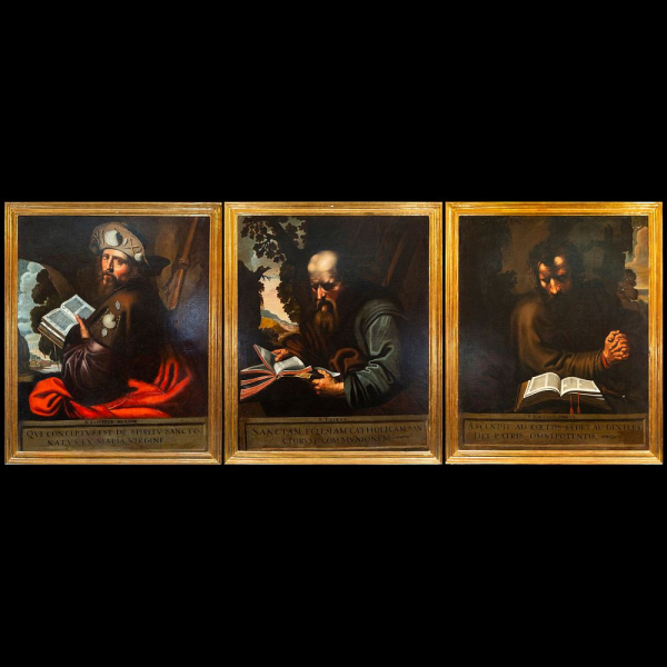 Taller de Artus Wolffort (Amberes, 1581 &ndash; 1641) "Santiago el Mayor, San Tadeo y San Bartolom&eacute;".   &Oacute;leo sobre lienzo. 