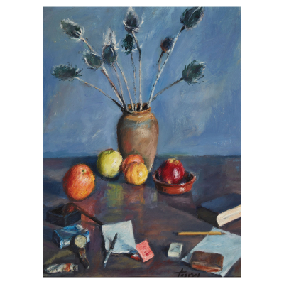 Josep de Togores Llach (Cerdanyola del Vall&egrave;s, Barcelona, 1893-Barcelona, 1970) Natura morta. &Oacute;leo sobre tela. Firmado.