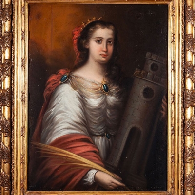 Atribuído a José Gutiérrez de la Vega (Sevilla, 1791 - 1865) &quot;Santa Bárbara&quot;