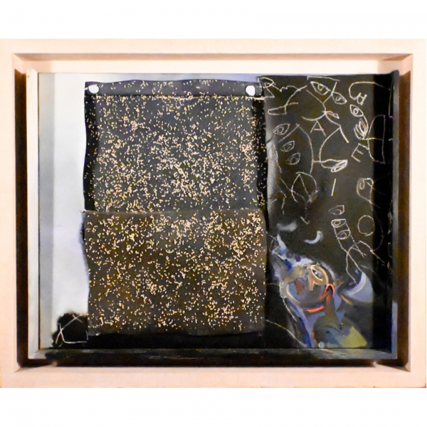 Josep Guinovart (Barcelona, 1927-2007)  Composición.  Técnica mixta y collage sobre tela. Firmado.