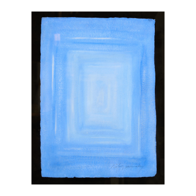 Albert Ràfols Casamada (Barcelona, 1923-2009)  Composición azul.  Técnica mixta sobre papel. Firmado.