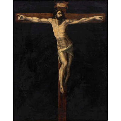 ESCUELA ESPAÑOLA  (Pp. S. XIX) &quot;Cristo crucificado&quot;