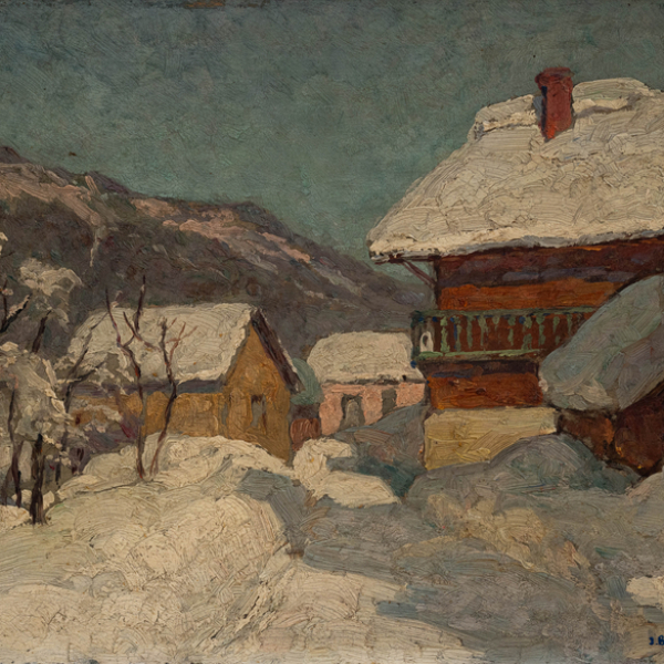 "Paisaje nevado"  JEAN JACQUES BERNE-BELLECOUR (Francia, 1874-1938) 