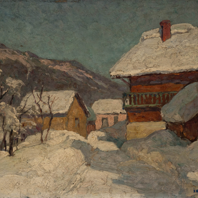 "Paisaje nevado"  JEAN JACQUES BERNE-BELLECOUR (Francia, 1874-1938) 