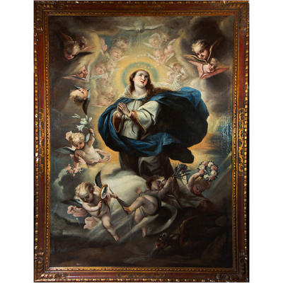 Virgen Inmaculada, a la manera de Acisclo Palomino y Velasco (Córdoba, 1655 - Madrid, 1726), escuela cordobesa del siglo XVII.