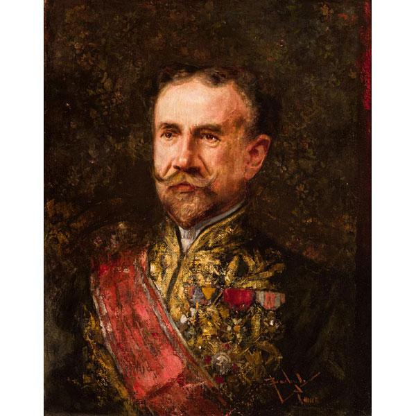 Salvador Sánchez Barbudo y Morales. (1857 - 1917)&quot;Retrato de militar&quot;. 
