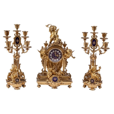 Guarnici&oacute;n francesa de bronce y esmalte Napole&oacute;n III