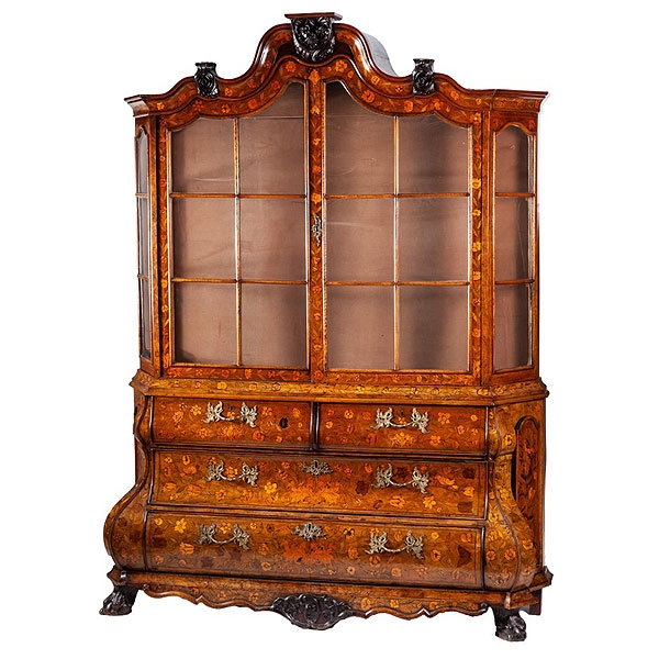 Mueble vitrina de dos cuerpos holandés