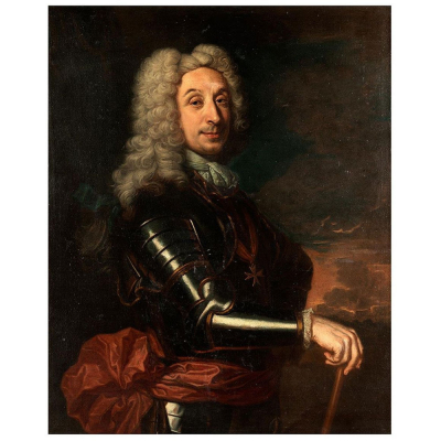 Francesco Solimena "Retrato de el mariscal de campo Matthias von der Schulenburg" (ca.1725).   &Oacute;leo sobre lienzo. 