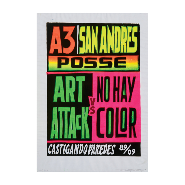 Sixeart. Sergio Hidalgo Paredes (Barcelona, 1975) A3 San Andrés. Técnica mixta sobre papel. Firmado.