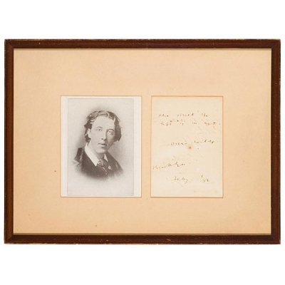Documento autógrafo firmado por Oscar Wilde