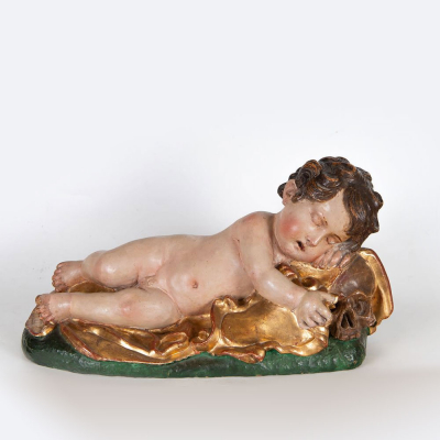 "Ni&ntilde;o Jes&uacute;s Dormido" Giovanni Battista Morelli (Roma, ? &ndash; Madrid, 1669) Escuela Italiana del siglo XVII.  