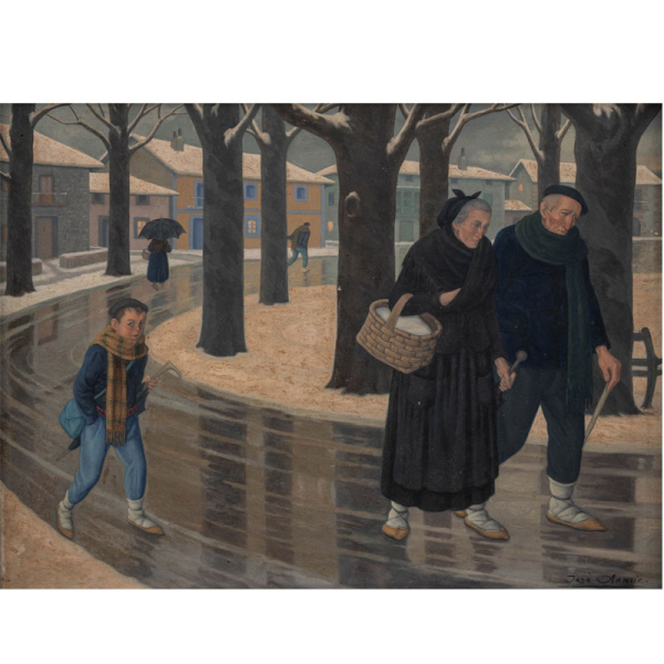 "D&iacute;a de Invierno" JOSE ARRUE (Bilbao, 1885-1977). &Oacute;leo/Cart&oacute;n. 