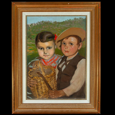 Niños con Cesta (siglo XX) - Eugenio Hermoso 