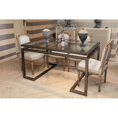 Mesa de metal y cristal S.XX