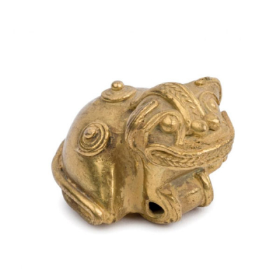 Colgante en forma de jaguar realizado en tumbaga. Tairona, Colombia. Buen estado de conservación.