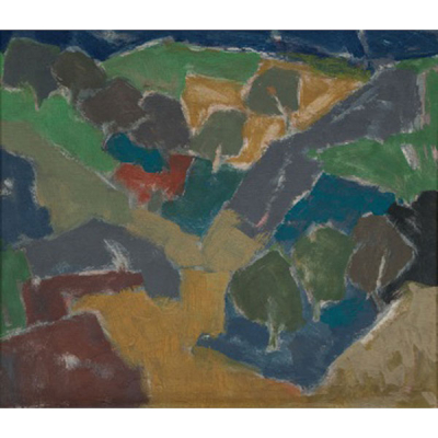 ROBERTO RODET VILLA   (Balmaseda, 1915 - 1989)  &quot;Paisaje&quot;  Óleo / Lienzo 