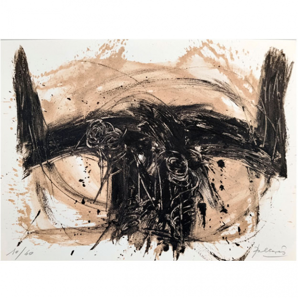 Jordi Pallarés Moya (Barcelona, 1962)  "Toro" 10/60, litografía firmada a lápiz por el artista y numerada 10/60.