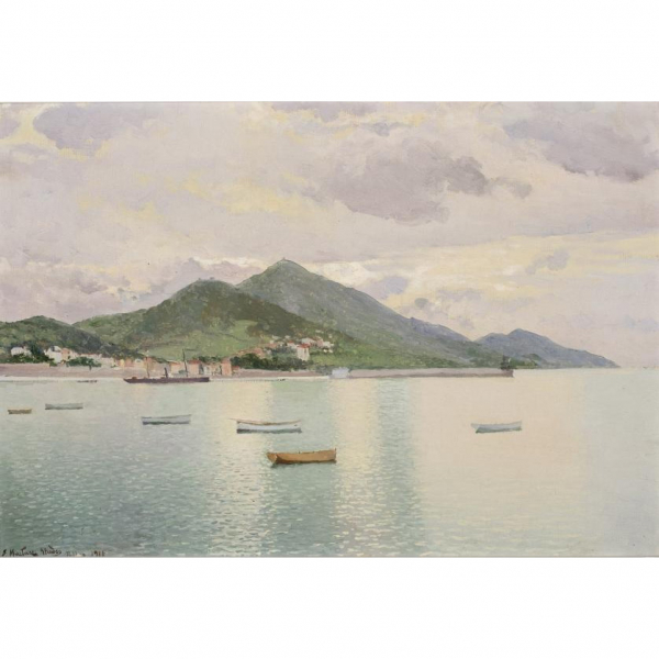 Juan Martinez Abades.    "Bilbao (1906)". Óleo sobre lienzo. 