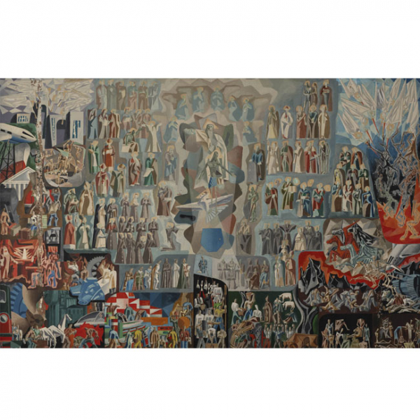 "Proyecto de la Basílica de Aranzazu" h. 1961-62.  JOSE SARRIEGUI (Ordizia, 1911-1967)   Técnica: Óleo/Táblex. 