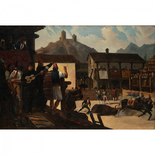 "La Capea"  ESCUELA ESPAÑOLA DEL SIGLO XIX. 