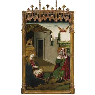 Juan de la Abadía &quot;El Viejo&quot;.   &quot;La Natividad&quot;. Óleo sobre tabla.