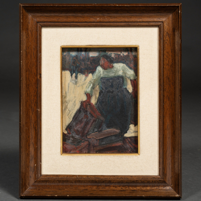 &quot;Sardinera&quot; IGNACIO CRUCETA (Bilbao, 1945-1993).  Óleo/Táblex