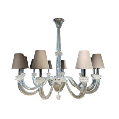 Manufactura Barovier &amp; Toso (Venecia, Italia).  Lámpara de araña modelo «Amsterdam» de diez brazos en cristal de Murano 