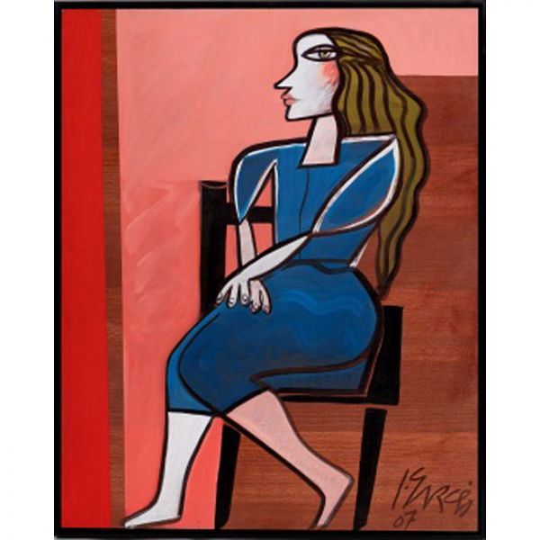 JUAN GARCÉS ESPINOSA   (Marín, Pontevedra 1935 - Madrid 2014)  "Dama en la silla "   