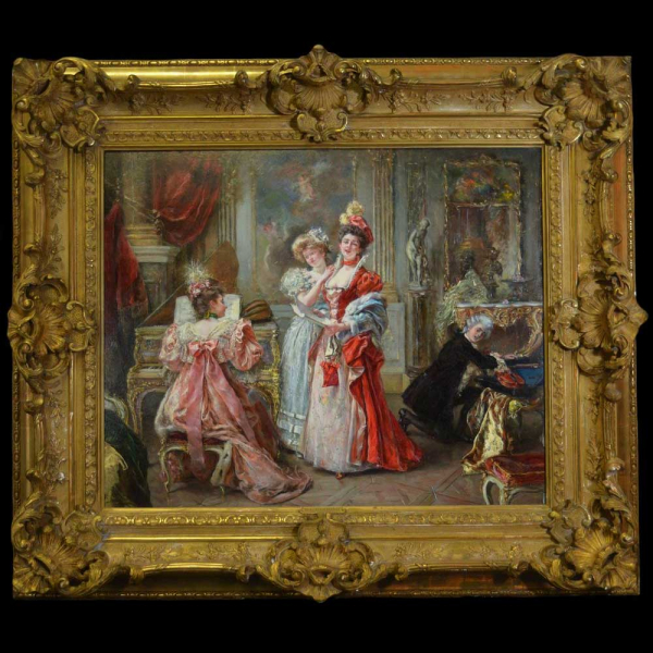 El Concierto - Édouard Léon Garrido (Madrid, 1856-Caen, 1949) - Escuela Romántica Francesa del siglo XIX.