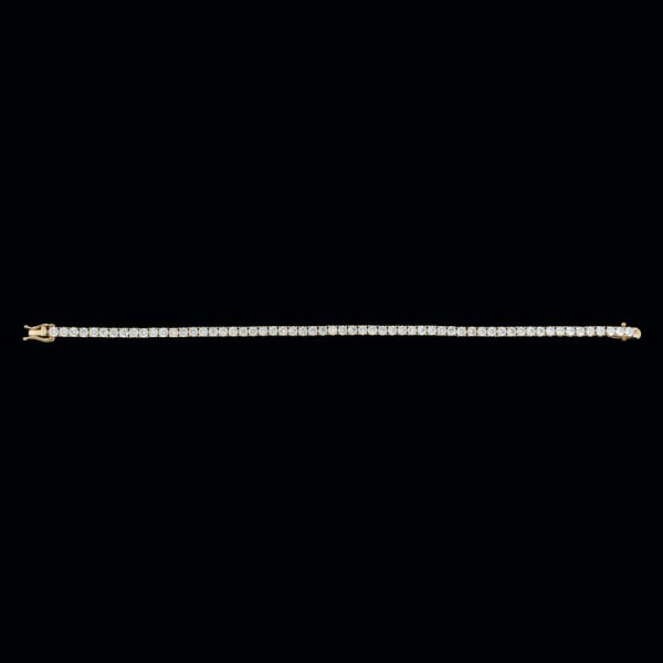 Pulsera de oro rosa 18 K rivi&egrave;re de 54 diamantes 5,45 cts. 