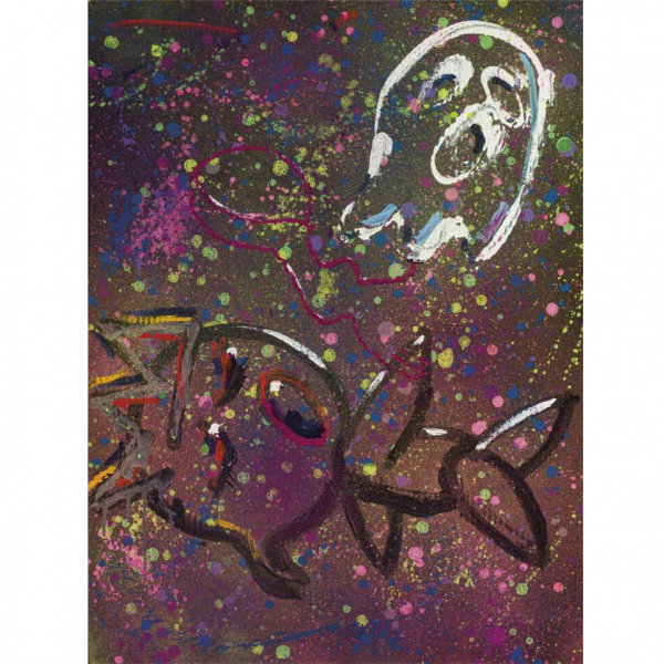 BANK GHOST  "Sin título (2002)". Aerosol y pintura acrílica sobre cartón reciclado.