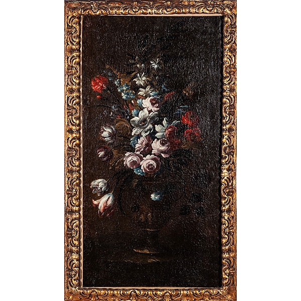 Anónimo español S.XVII "Florero con rosas