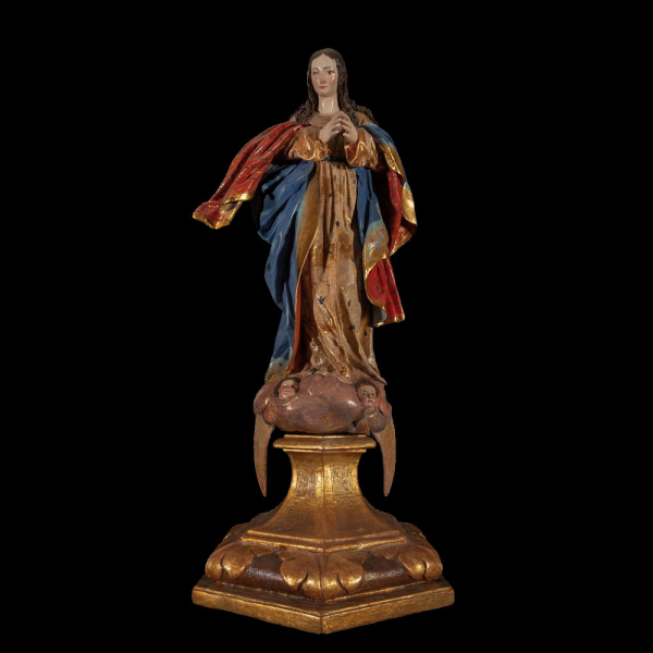 OBRADOR DE PEDRO DE MENA, S. XVIII. Importante "Virgen Inmaculada en Gloria" de gran tamaño. 