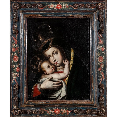 Escuela madrile&ntilde;a, S.XVIII "Virgen de Bel&eacute;n"