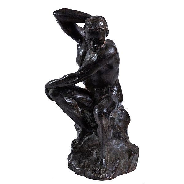 &quot;Atleta de bronce patinado&quot;, Escuela Francesa, c. 1900