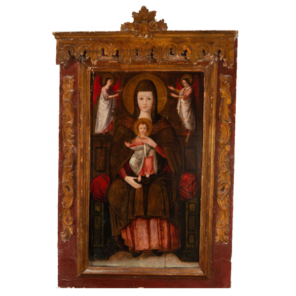 "Virgen del P&oacute;polo" Escuela Italiana del siglo XVI. &Oacute;leo sobre tabla