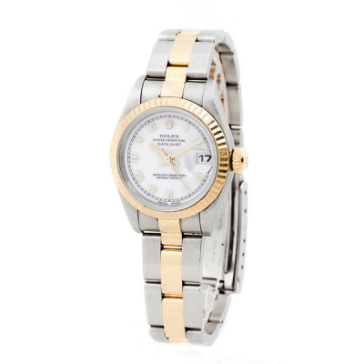 Reloj cron&oacute;metro suizo, sra. ROLEX Ouster Perpetual DATEJUST Ref.: 69173, en caja 26 mm y brazalete de acero y oro 