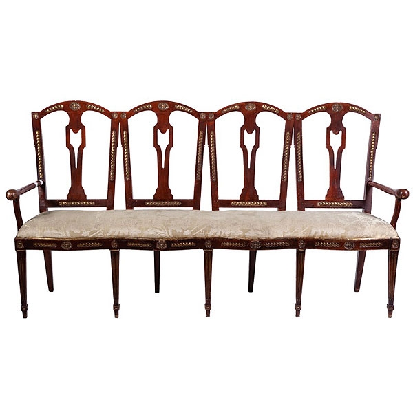 Pareja de bancos policromados Carlos IV