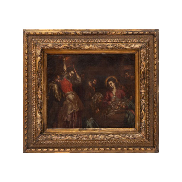 ESCUELA ESPAÑOLA   (S. XVII)  "Natividad "  Óleo / Lienzo