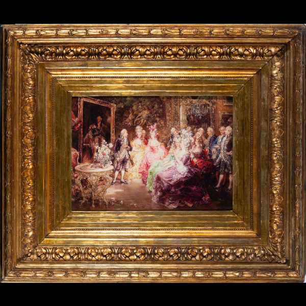 Reunión de Nobles, Pablo Salinas (1871-1940), óleo sobre tabla, escuela española del siglo XIX.