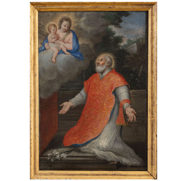 "Aparición de la Virgen a San Felipe Neri"  CIRCULO DE SALVADOR MAELLA (1739-1819). 