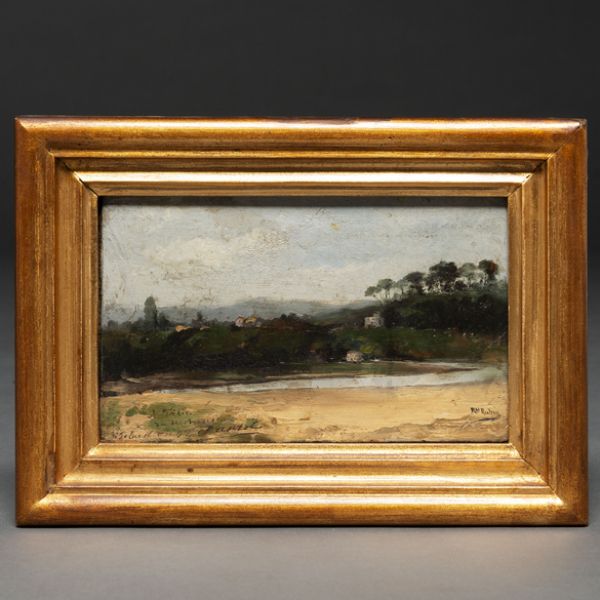 "Vista del R&iacute;o Urumea"   RAM&Oacute;N MU&Ntilde;OZ RUBIO (Ja&eacute;n, 1867-1910) 