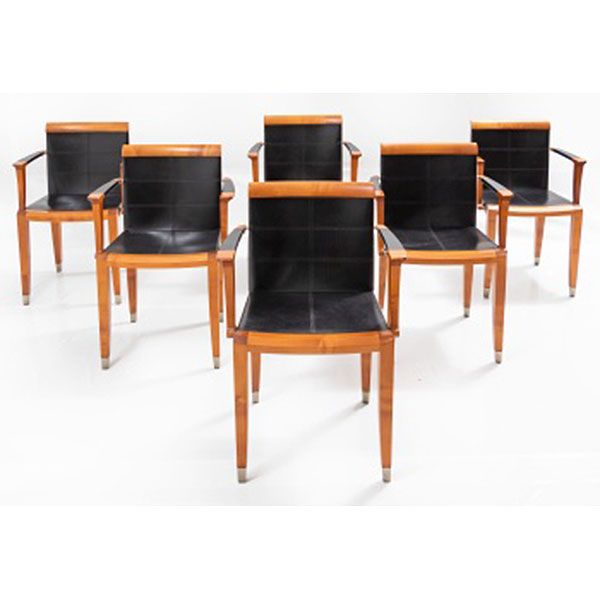 Conjunto de 6 sillas Aro del diseñador Chi Wing Lo para Giorgetti 